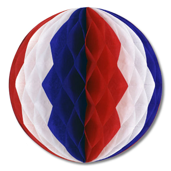 Beistle Red, White, and Blue Art-Tissue Ball, 12 inch - Party Supply Decoration for Patriotic