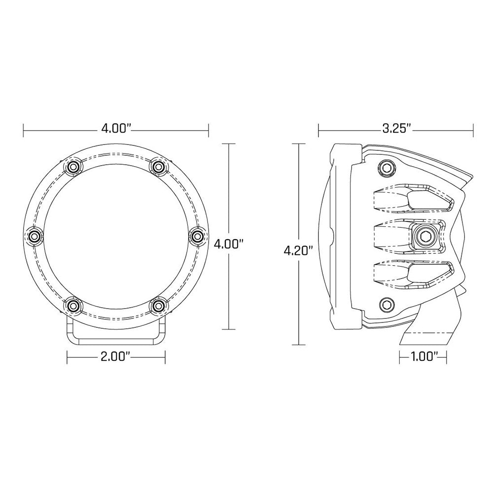 RIGID Industries 360-Series 4" LED SAE Fog Beam - Yellow/White - Pair [36122]