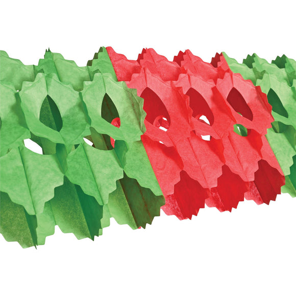 Beistle Red and Green Arcade Garland - Party Supply Decoration for Christmas / Winter