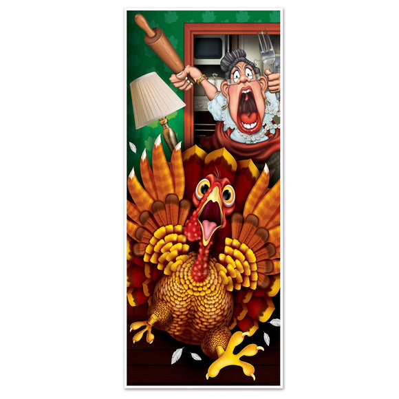 Beistle Wild Turkey Door Cover - Party Supply Decoration for Thanksgiving / Fall