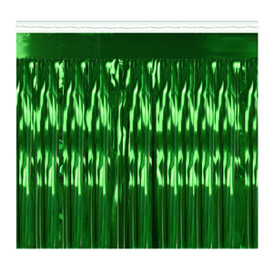 Beistle Green 1-Ply Metallic Fringe Drape - Party Supply Decoration for General Occasion