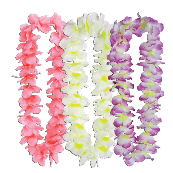 Beistle Assorted Silk N Petals Island Oasis Leis (1/pkg) - Party Supply Decoration for Luau