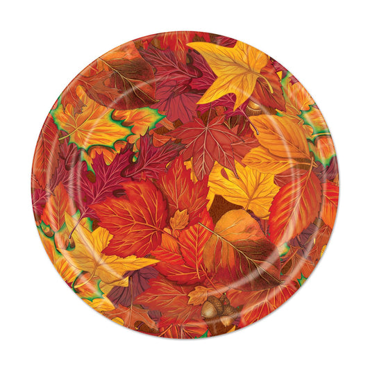 Beistle Fall Leaf Plates - Party Supply Decoration for Thanksgiving / Fall