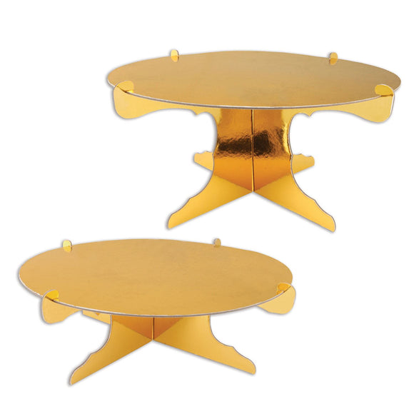 Beistle Gold Metallic Cake Stands - Party Supply Decoration for General Occasion