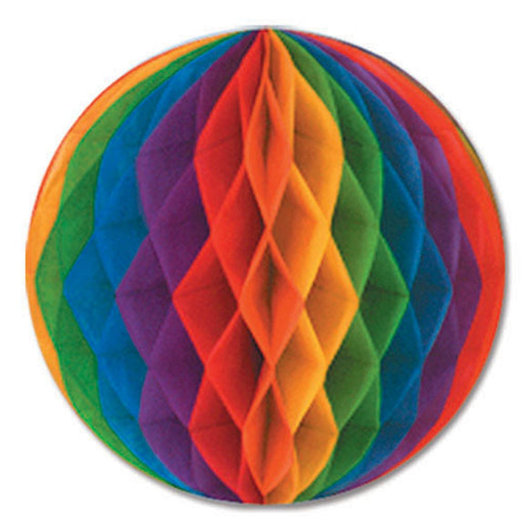 Beistle Rainbow Art-Tissue Ball 12 inches - Party Supply Decoration for General Occasion