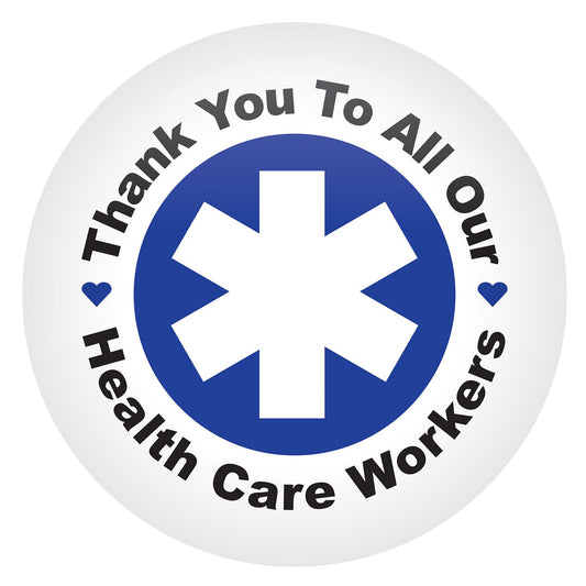 Beistle Thank You To All Our Health Care Workers Button - Party Supply Decoration for Patriotic