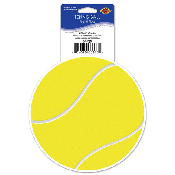 Beistle Tennis Ball Peel 'N Place - Party Supply Decoration for Tennis