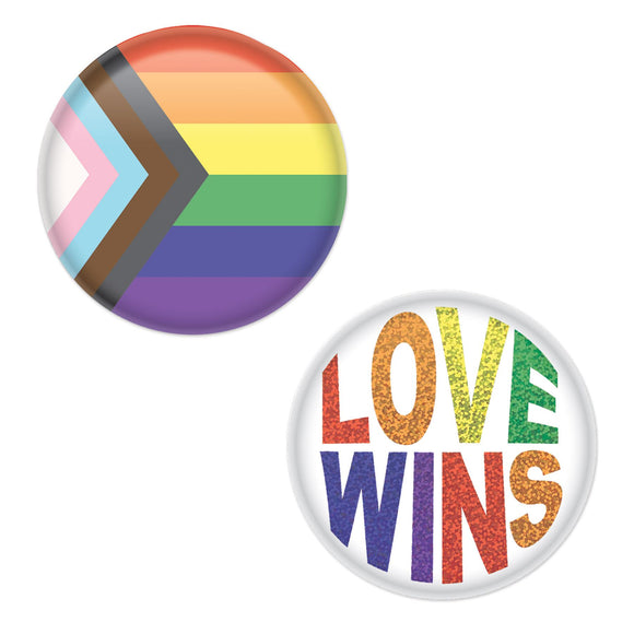 Beistle Pride Buttons - Party Supply Decoration for Rainbow