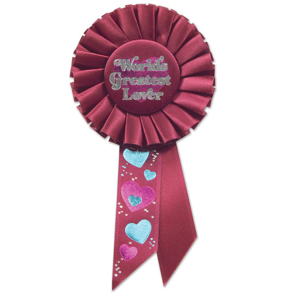 Beistle World's Greatest Lover Rosette - Party Supply Decoration for Valentines