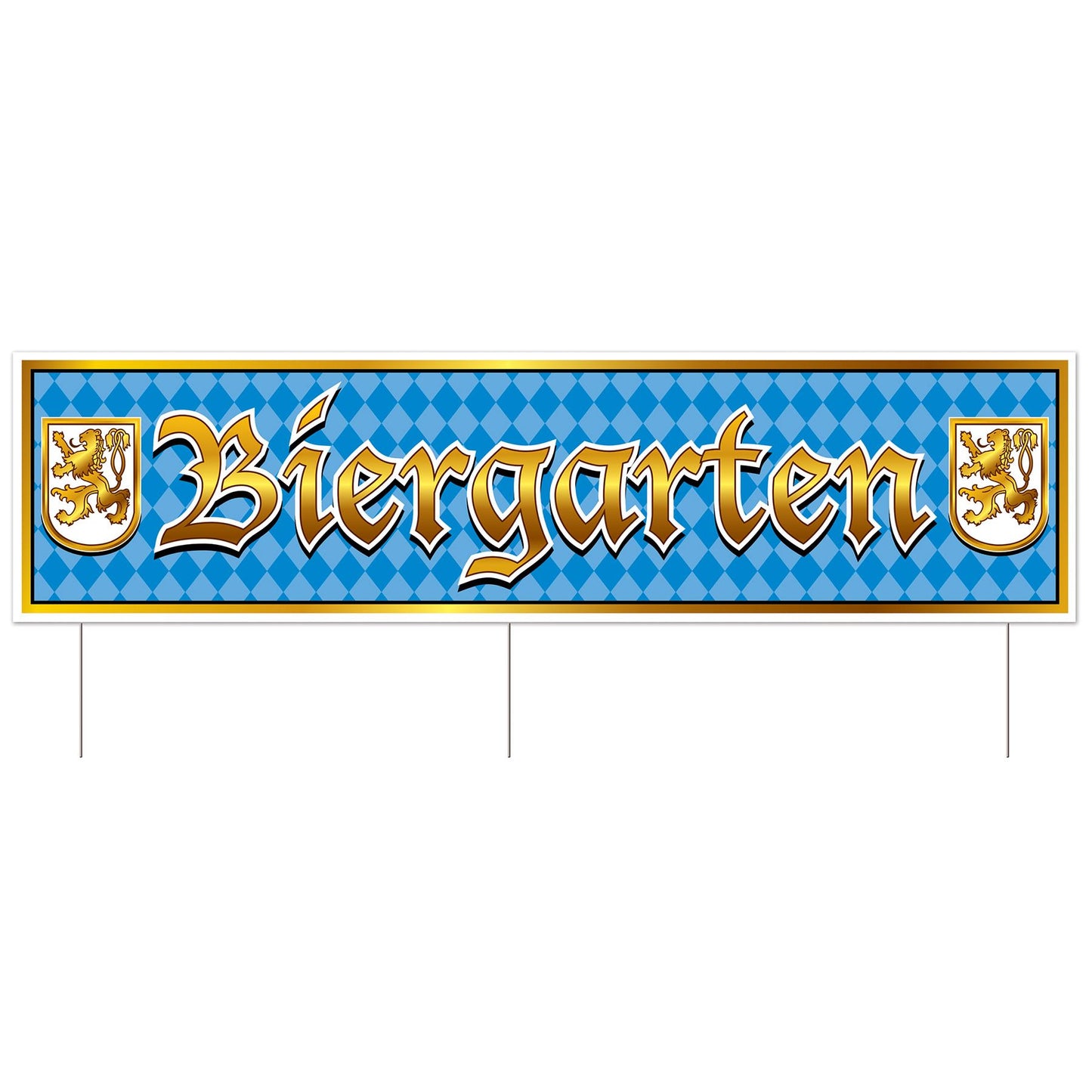 Beistle All Weather Jumbo Biergarten Yard Sign 110.75 in  x 3' 11 in  (1/Pkg) Party Supply Decoration : Oktoberfest