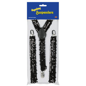 Beistle Black Sequined Suspenders - Party Supply Decoration for 20's