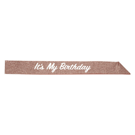 Beistle It's My Birthday Glittered Sash - Party Supply Decoration for Birthday