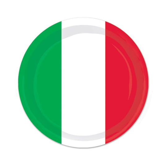 Beistle Red, White & Green Plates - Party Supply Decoration for Fiesta / Cinco de Mayo