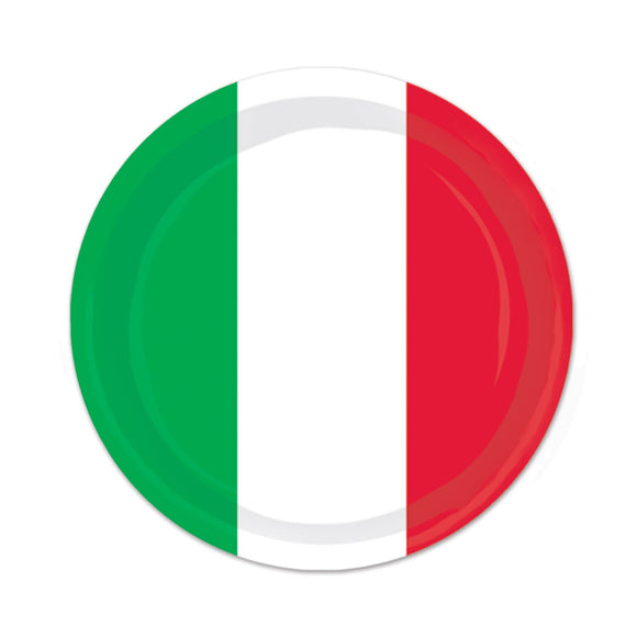 Beistle Red, White & Green Plates - Party Supply Decoration for Fiesta / Cinco de Mayo