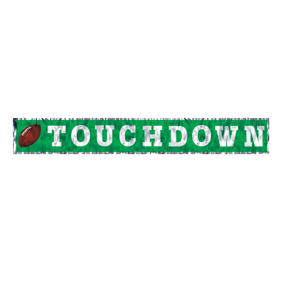 Beistle Metallic Touchdown Fringe Banner 8 in  x 5' (1/Pkg) Party Supply Decoration : Football