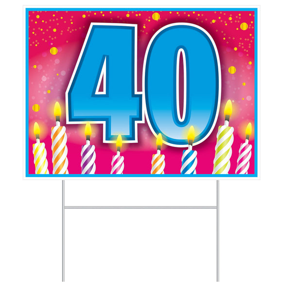 Beistle All Weather 40 Birthday Yard Sign 110.5 in  x 150.5 in  (1/Pkg) Party Supply Decoration : Birthday-Age Specific