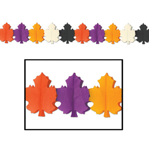Beistle Designer Fall Leaf Garland 9 in  x 12' (1/Pkg) Party Supply Decoration : Thanksgiving/Fall