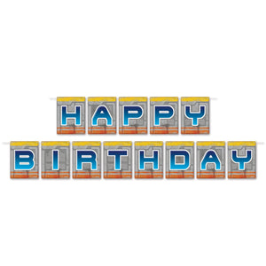 Beistle Happy Birthday Space Pennant Banner 6 in  x 12' (1/Pkg) Party Supply Decoration : Space