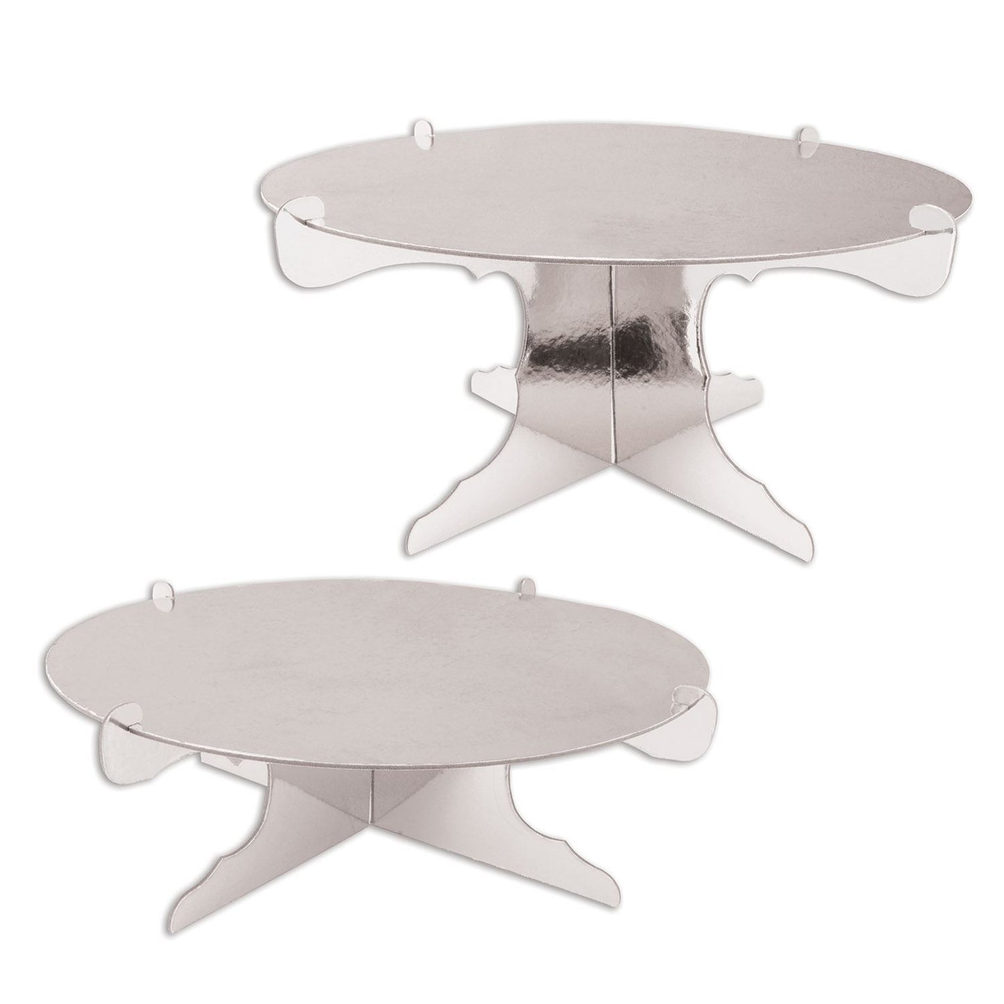 Beistle Silver Metallic Cake Stands - Party Supply Decoration for General Occasion