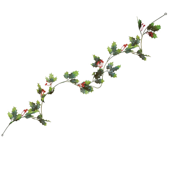 Beistle Artificial Holly Berry Garland - Party Supply Decoration for Christmas / Winter