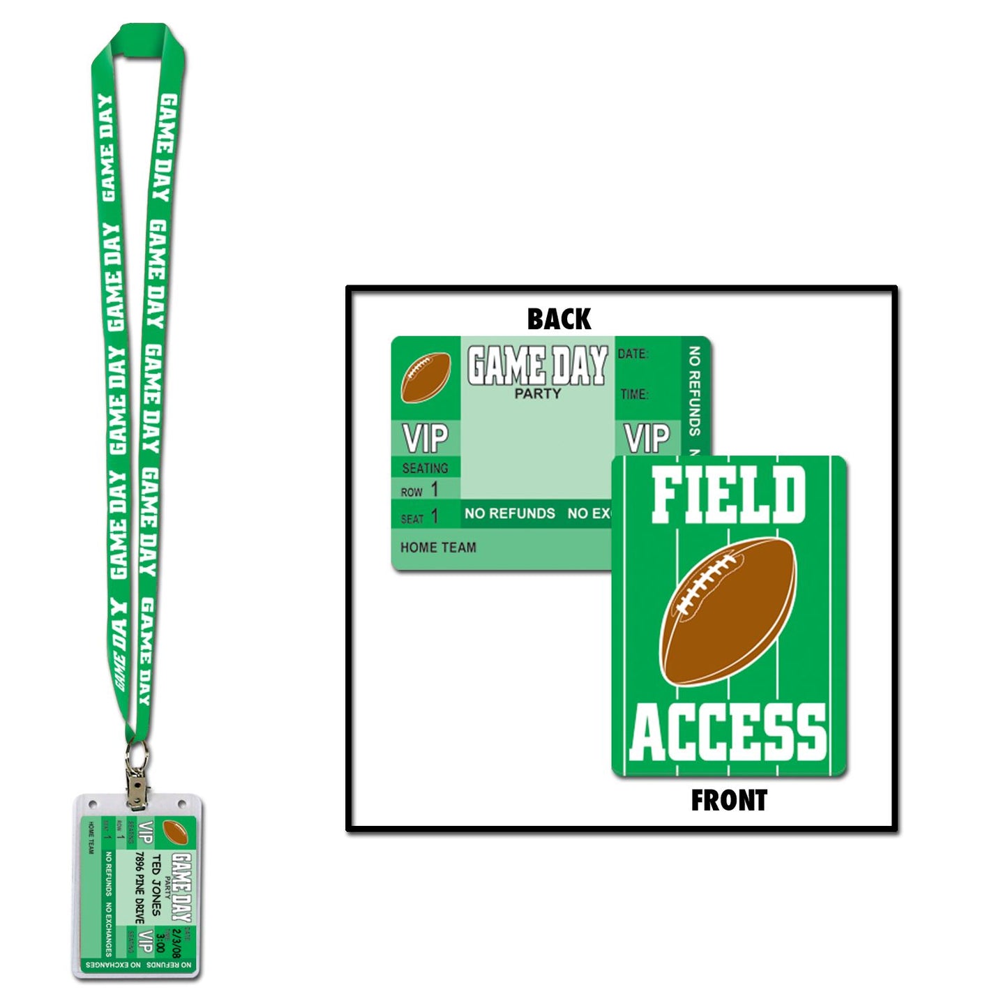 Beistle Game Day Party Pass - Party Supply Decoration for Football