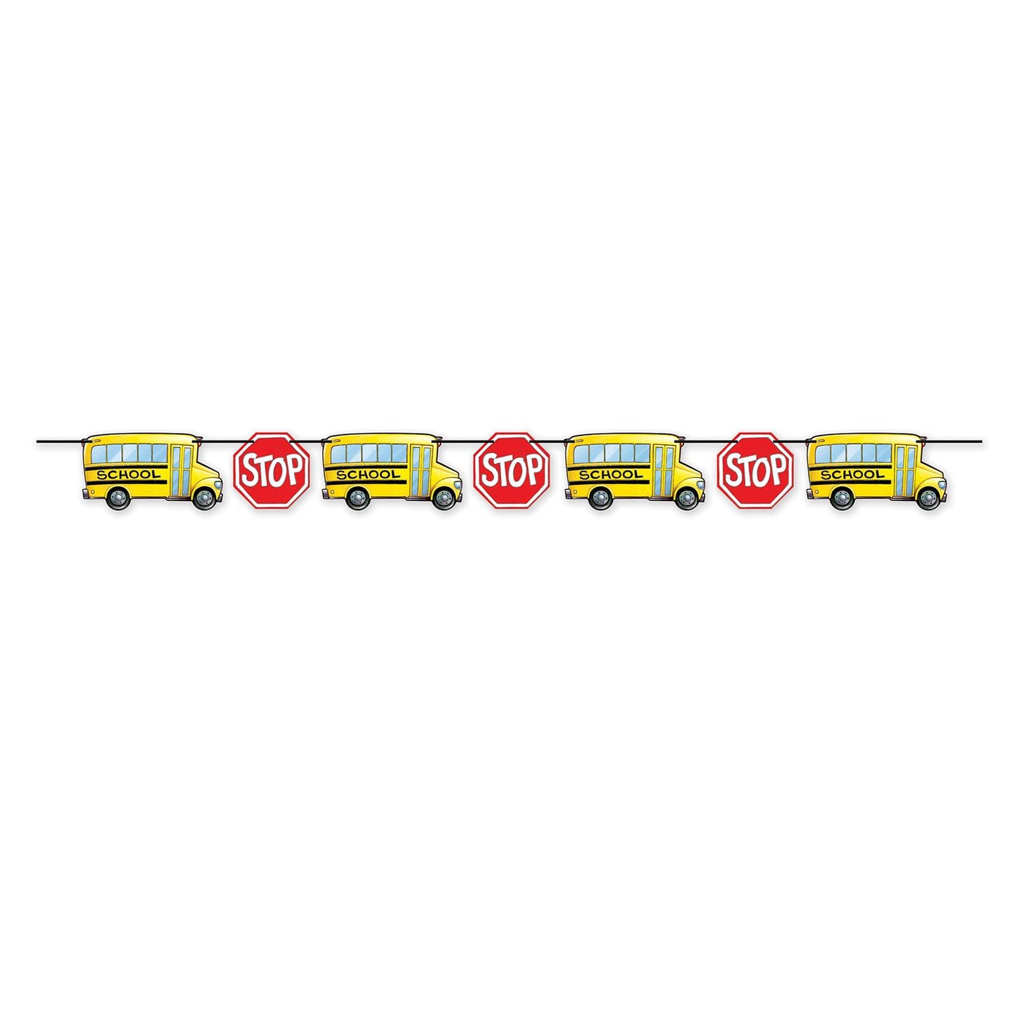 Beistle School Bus Streamer 6 in  x 8' (1/Pkg) Party Supply Decoration : Educational