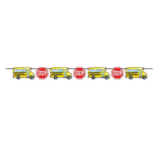 Beistle School Bus Streamer 6 in  x 8' (1/Pkg) Party Supply Decoration : Educational