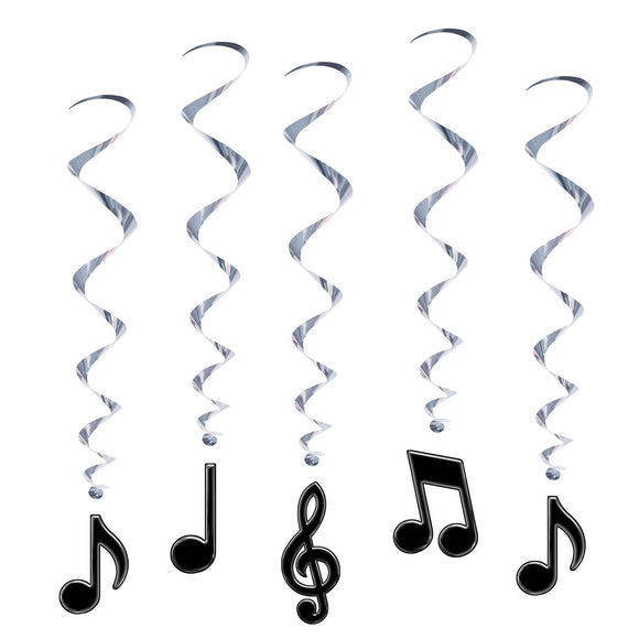 Beistle Musical Note Whirls (5/pkg) - Party Supply Decoration for Music