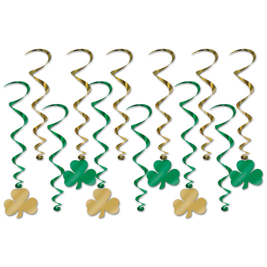 Beistle Shamrock Whirls - Party Supply Decoration for St. Patricks