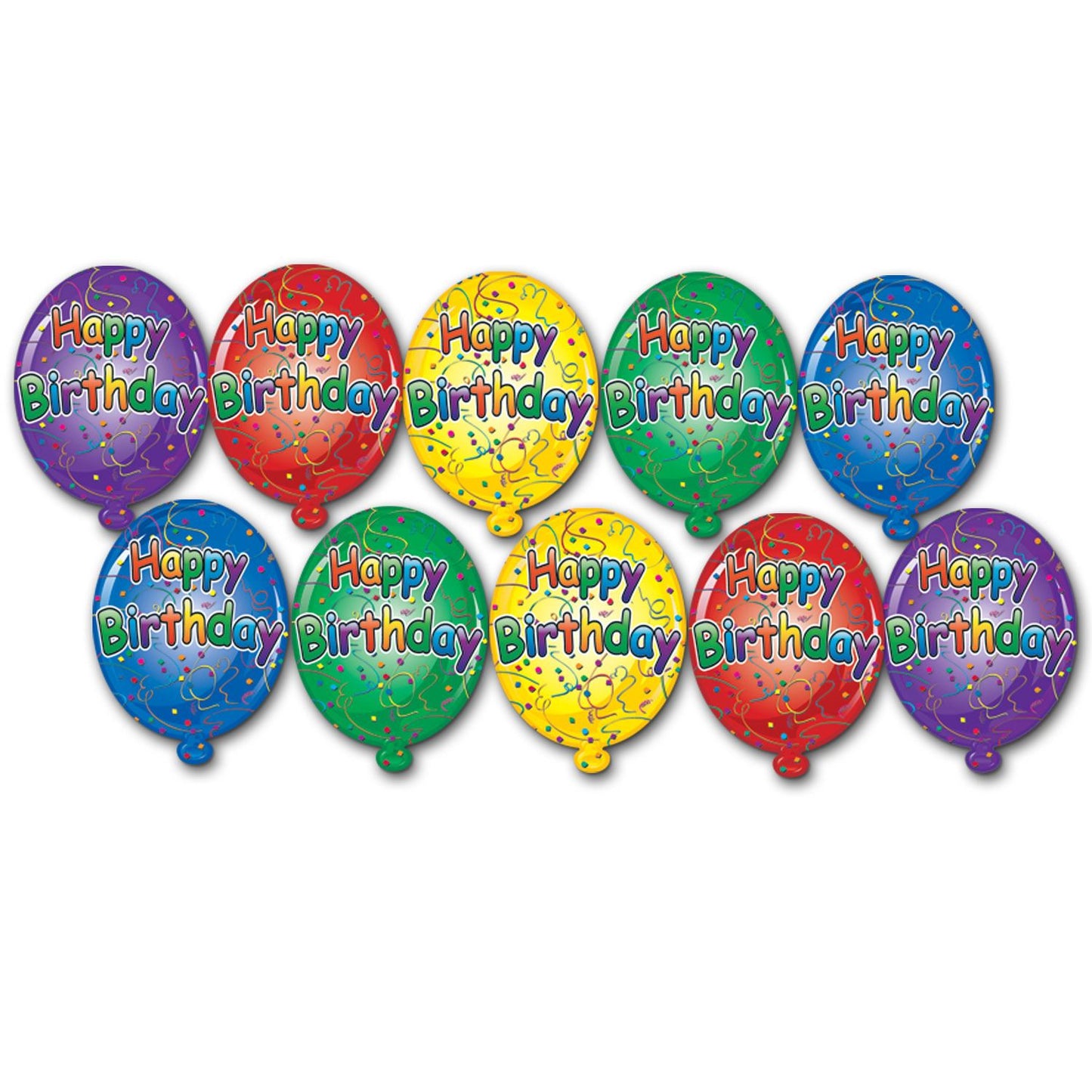 Beistle Mini Happy Birthday Cutouts (10/Pkg) Party Supply Decoration : Birthday