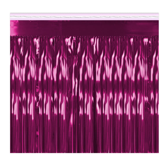 Beistle 2-Ply FR Metallic Fringe Drape - Cerise - Party Supply Decoration for General Occasion