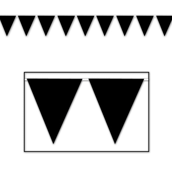 Beistle Black Indoor/Outdoor Pennant Banner, 12 ft 11 in  x 12' (1/Pkg) Party Supply Decoration : General Occasion