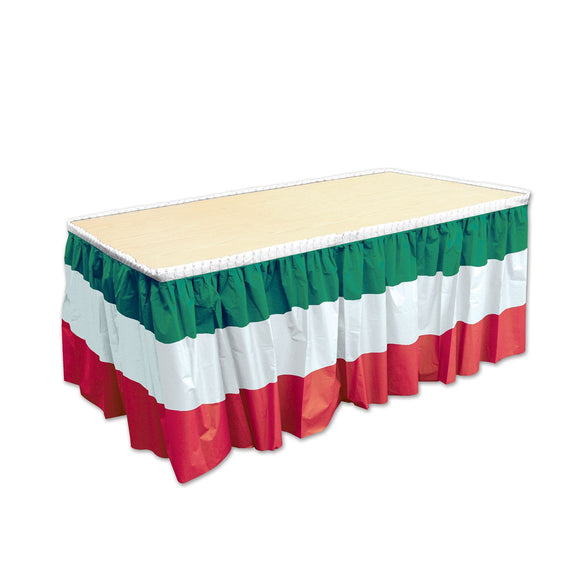 Beistle Red, White & Green Table Skirting - Party Supply Decoration for Italian