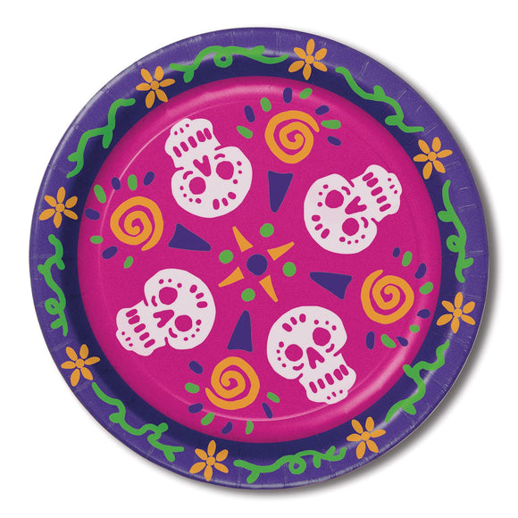 Beistle Day Of The Dead Plates - Party Supply Decoration for Day of the Dead
