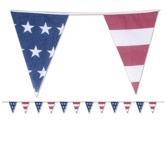 Beistle Americana Fabric Pennant Banner 90.5 in  x12' (1/Pkg) Party Supply Decoration : Patriotic