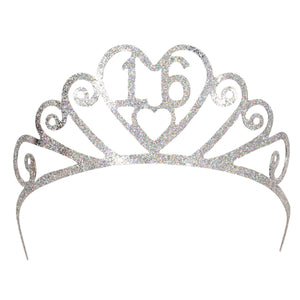 Beistle Glittered 16 Tiara - Party Supply Decoration for Sweet 16