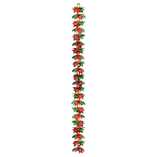 Beistle Poinsettia Garland - Party Supply Decoration for Christmas / Winter