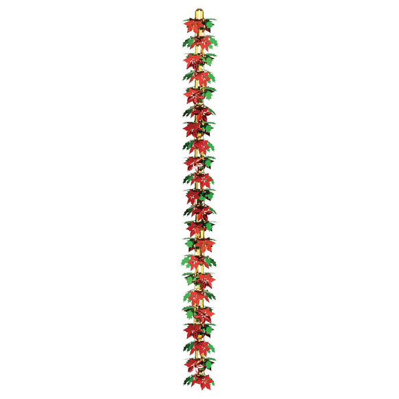 Beistle Poinsettia Garland - Party Supply Decoration for Christmas / Winter