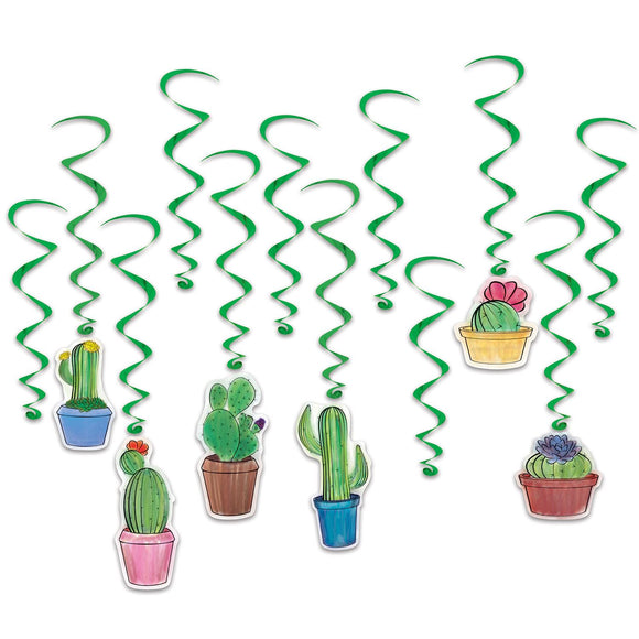 Beistle Cactus Whirls - Party Supply Decoration for Cactus & Llama