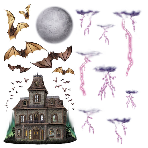 Beistle Haunted House and Night Sky Props (16/Pkg) - Party Supply Decoration for Halloween