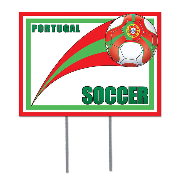 Beistle Portugal Soccer Plastic Yard Sign 110.5 in  x 150.5 in   Party Supply Decoration : Soccer