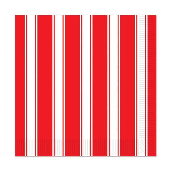 Beistle Red & White Stripes Luncheon Napkins - Party Supply Decoration for Circus