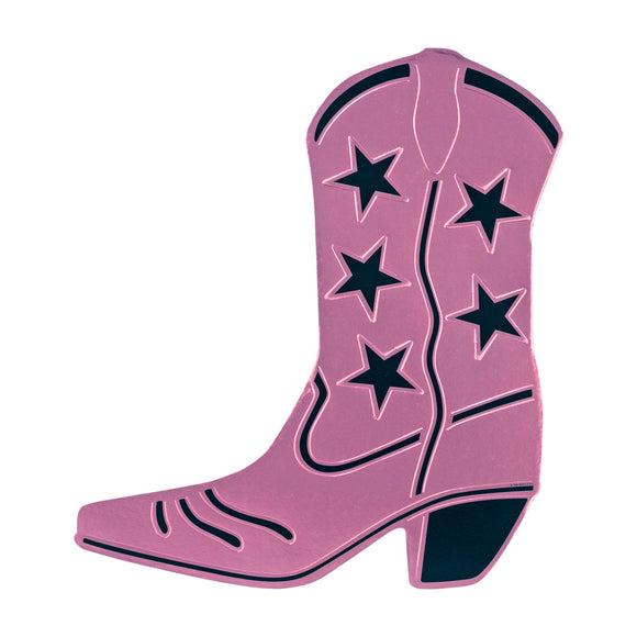 Beistle Foil Cowboy Boot Silhouette - Pink - Party Supply Decoration for Western