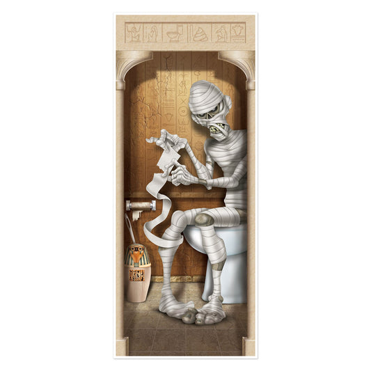 Beistle Mummy Restroom Door Cover - Party Supply Decoration for Halloween