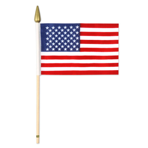 Beistle Rayon American Flag (4 in x 6 in) - Party Supply Decoration for Patriotic