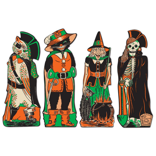 Beistle Fanci-Dress Cutouts 17 in  (4/Pkg) Party Supply Decoration : Halloween-Vintage