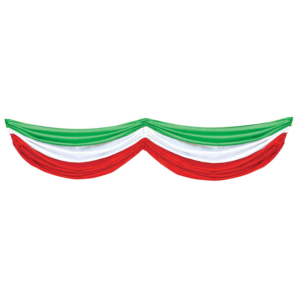 Beistle Red, White, and Green Fabric Bunting - Party Supply Decoration for Italian