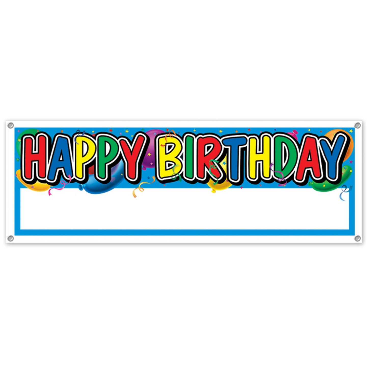 Beistle Happy Birthday Blank Sign Banner 5' x 21 in  (1/Pkg) Party Supply Decoration : Birthday