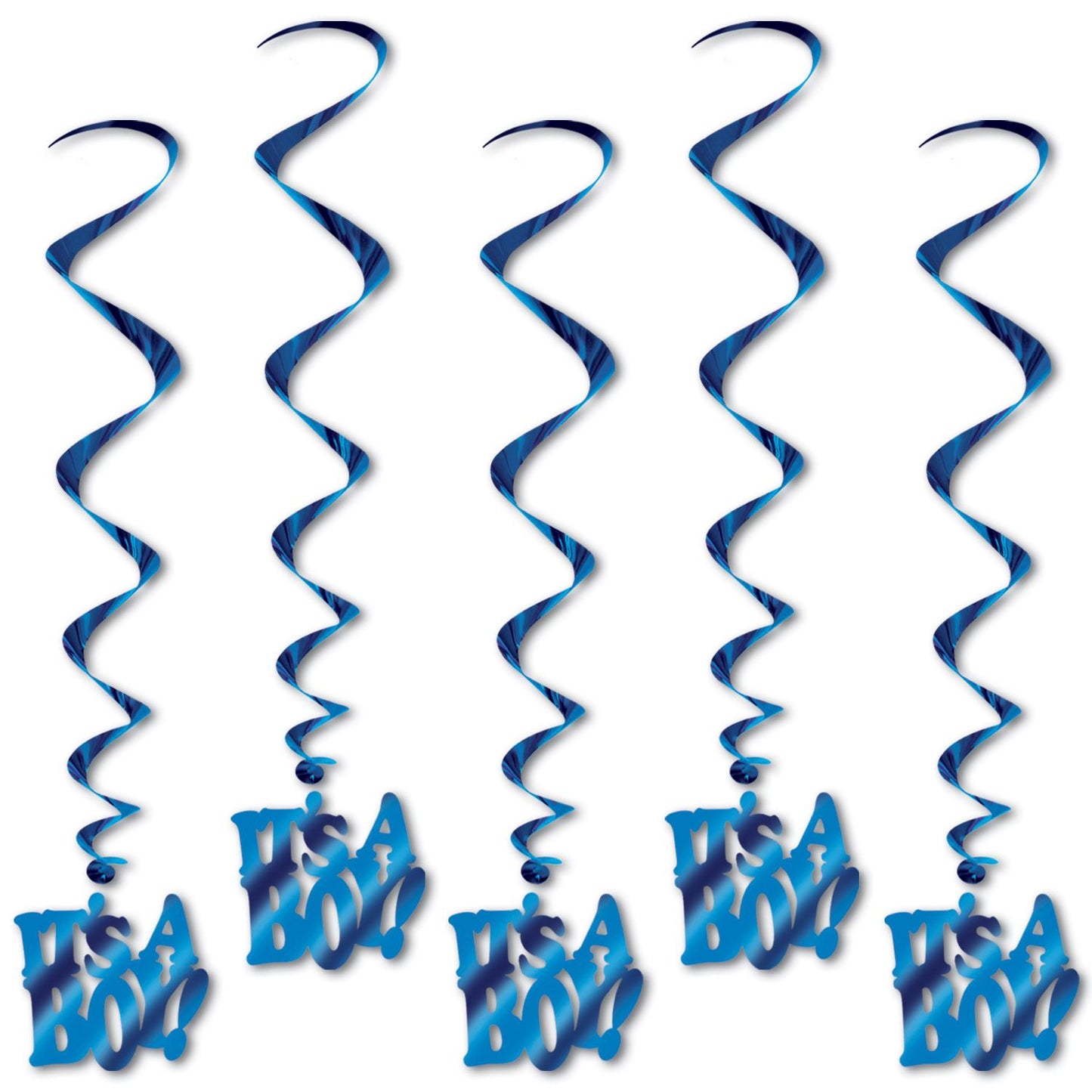 Beistle It's A Boy Whirls (5/pkg) - Party Supply Decoration for Baby Shower