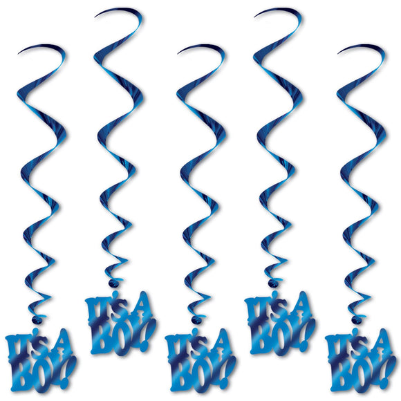 Beistle It's A Boy Whirls (5/pkg) - Party Supply Decoration for Baby Shower
